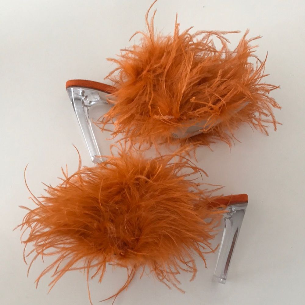 Jeffrey Campbell Daisy Feather  Boa Heels size 10 - Picture 9 of 16